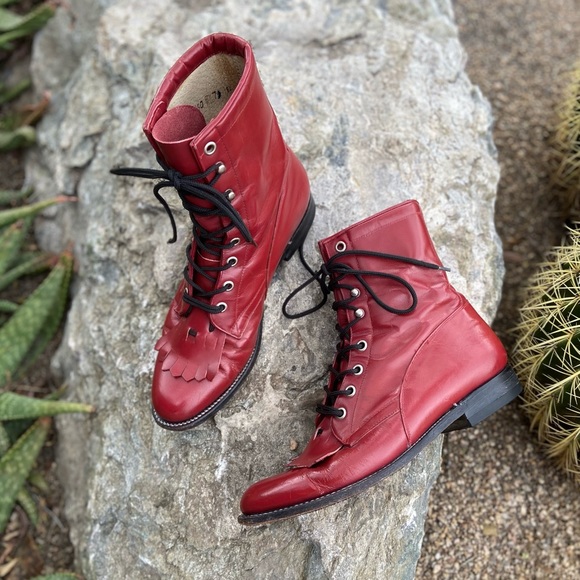 TONY LAMA Vintage Lace Up Tasseled Ropers - Picture 3 of 14